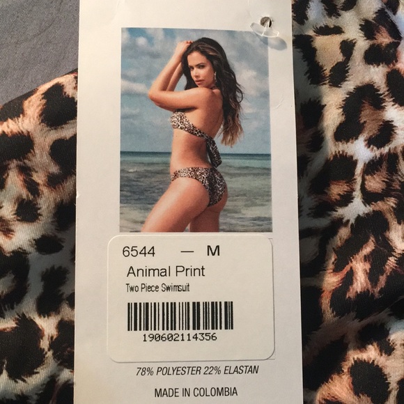 NWT Mapale Swim Animal Leopard print Bikini M - Picture 3 of 6